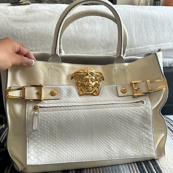 RARE  large snake skin VERSACE Medusa bag - Picture 3 of 8